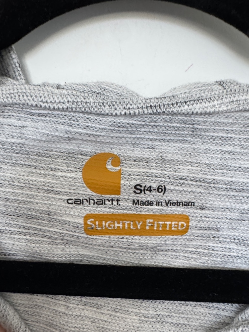 Carhartt Women's Slightly Fitted Light Gray Hooded Henley Pullover - Size S - Picture 4 of 6